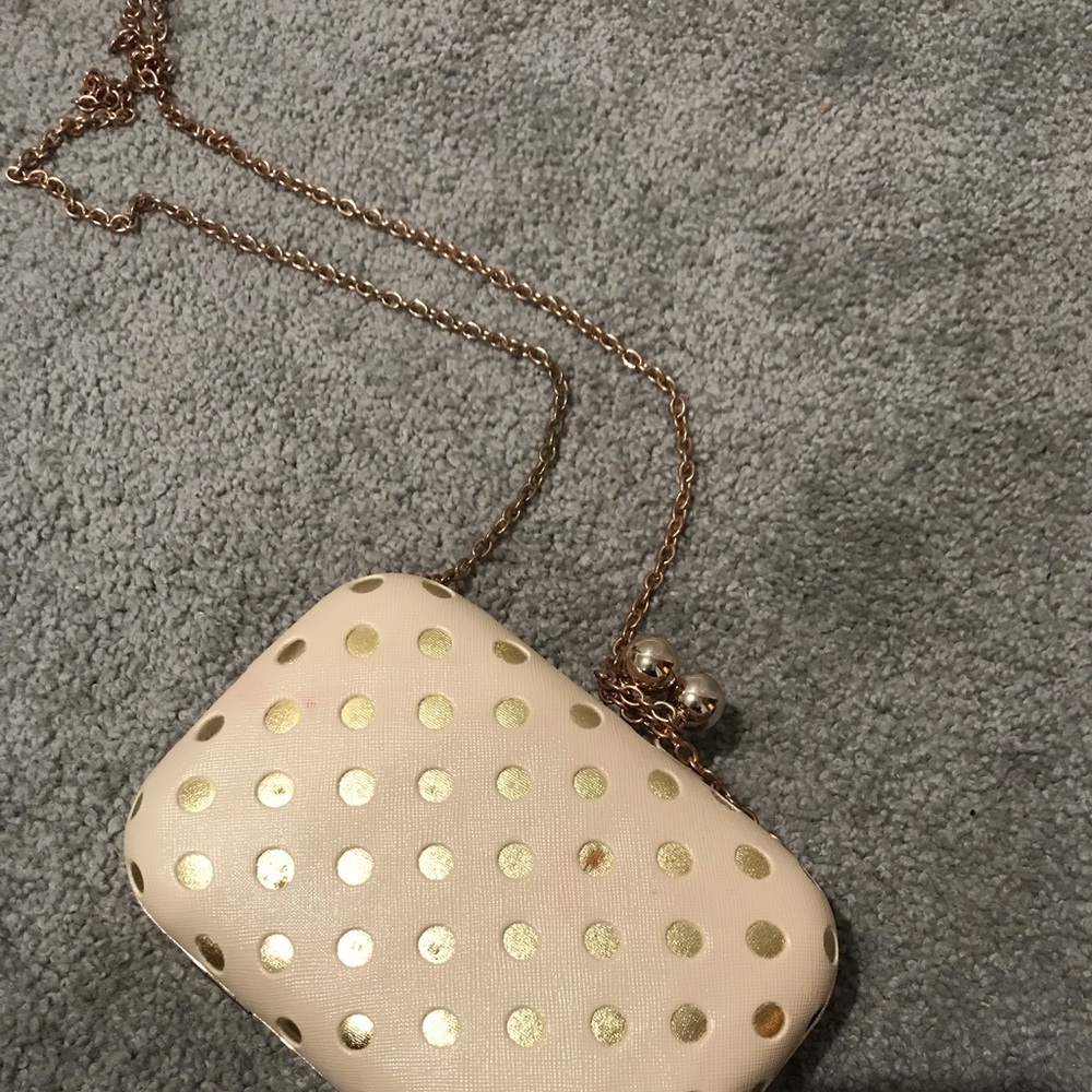 gold and cream clutch/wallet